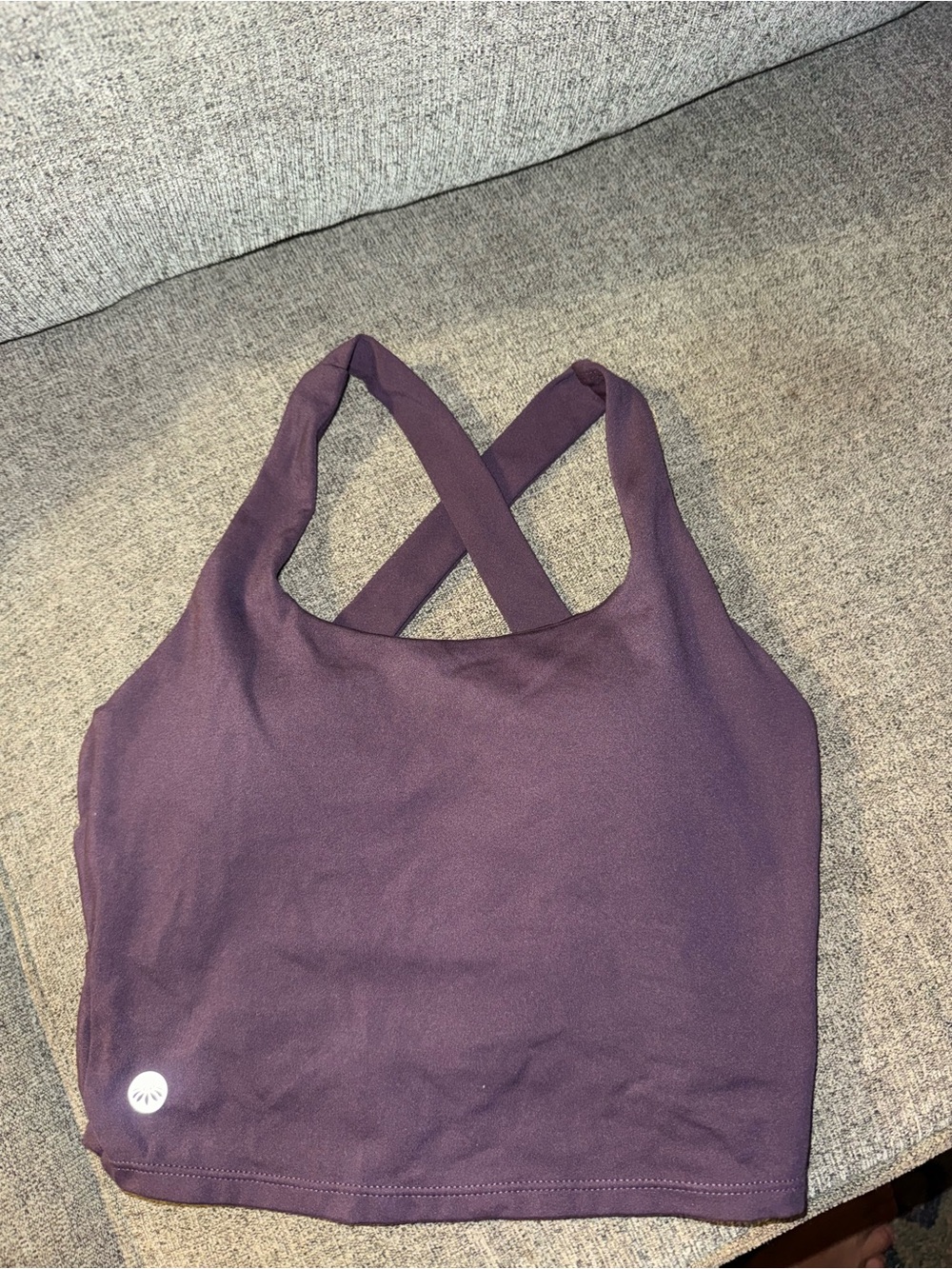 Senita Athletics Deep Purple Crisscross Sports Bra Tank XS